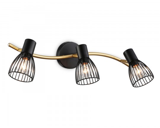  Настенно-потолочный спот в стиле лофт TR8661/3 BK/GD черный/золото E14/3 max 60W 550*100*170