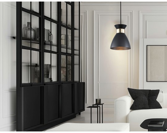  Светильник подвесной в стиле лофт TR8468 BK/FGD черный/золото E27 max 60W D130*1000