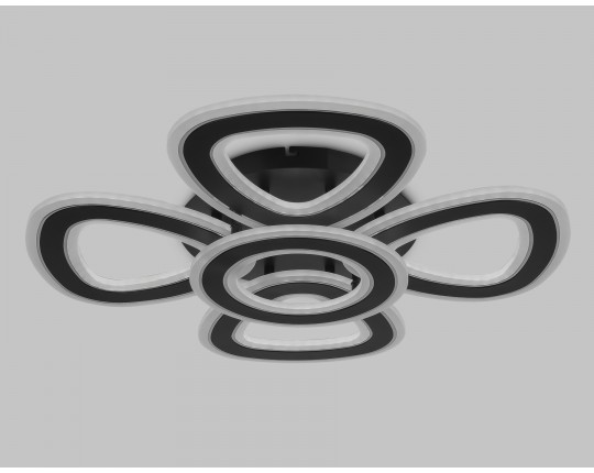  Потолочный светодиодный светильник с пультом FA8926/4+1 BK/CH черный/хром 163W 3000K-6400K 590*590*120 (ПДУ РАДИО 2.4G)