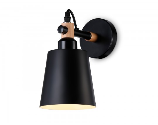  Настенный светильник со сменной лампой TR82213 BK/LW черный/светлое дерево E27 max 40W 230*130*190
