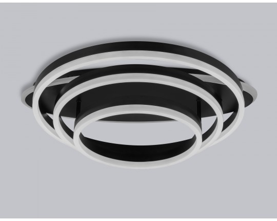  Потолочный светодиодный светильник с пультом FA8524 BK черный 146W 3000K-6400K+RGB 560*500*150 (ПДУ РАДИО 2.4G)