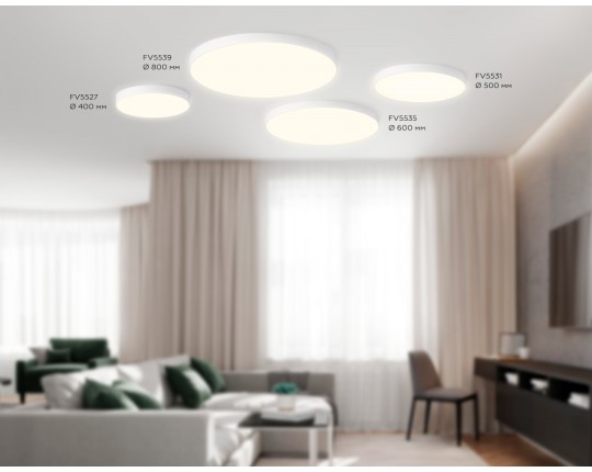 Светильник светодиодный потолочный FV5535 WH белый LED 90W 3000K D600*58 (Без ПДУ)