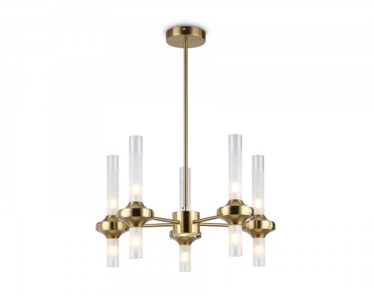  Люстра со стеклянными плафонами на штанге LH55358/10 BS/CL латунь/прозрачный G9/10 max 30W D550*690