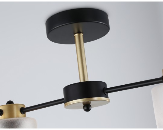  Люстра на штанге со стеклянными плафонами TR303324/4 BK/GD черный/золото E27/4 max 60W 650*290*270