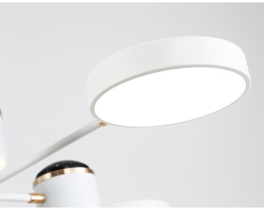  Люстра светодиодная на штанге FL51627/9+4 WH/FGD белый/золото 132W 3000-6000K D850*370 (без ПДУ)