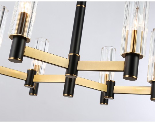  Люстра на штанге LH55511/6 BK/BS/CL черный/латунь/прозрачный E14*6 max 40W D570*760
