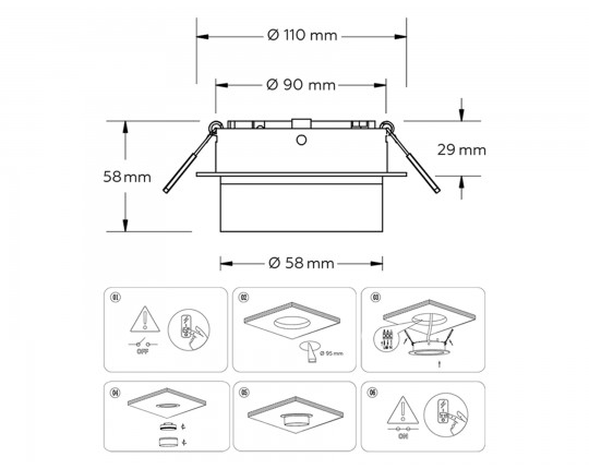 Светильник встраиваемый TN5212 WH белый GX53 D110*58