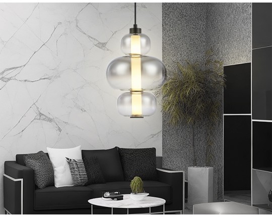  Подвесной светодиодный светильник LH11057 BK/SM черный/дымчатый 18W 3000K D230*350