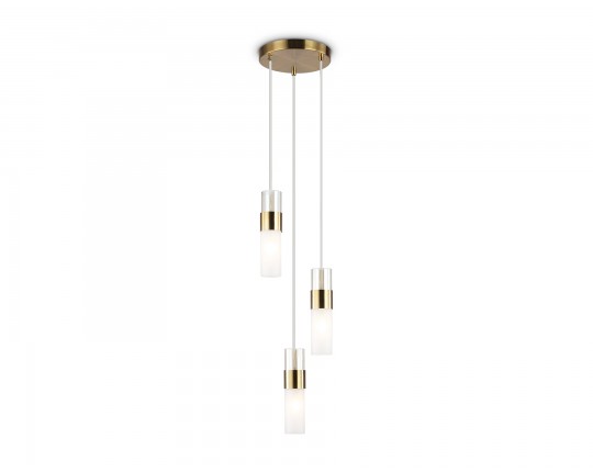  Подвесной светильник LH55112/3 BS/FR/TI латунь/белый матовый/янтарь E14*3 max 40W D220*1200