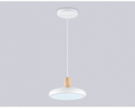 Светильник светодиодный подвесной FL4838 WH/WD белый/дерево 24W 3000-6000K D200*800 (без ПДУ)