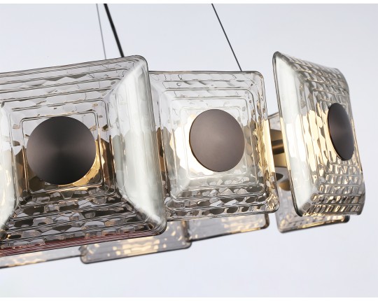  Подвесная светодиодная люстра LH31024 GR/SM серый/дымчатый 56W 3000K D570*150