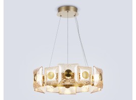  Подвесная светодиодная люстра LH31021 BS/TI латунь/янтарь 56W 3000K D570*150