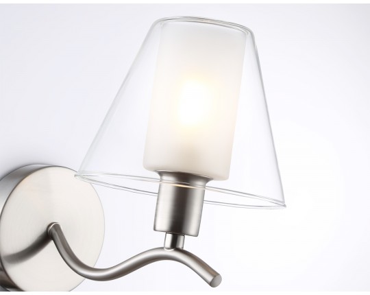  Настенный светильник со стеклянным плафоном LH57085 SN/FR никель/белый матовый E14 max 40W 230*140*200