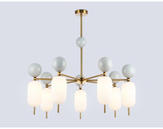  Светильник на штанге LH53106/7 BS/GR/FR латунь/серый/белый матовый G9*7 max 28W D800*800