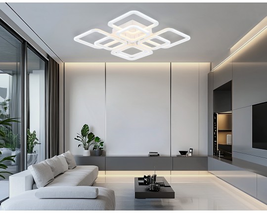  Светильник светодиодный потолочный FA8950/4+4 WH белый 101W 3000-6000K 540*540*120 (ПДУ ИК)