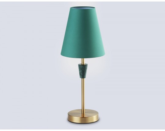  Настольная лампа с абажуром LH75057 BS/GN латунь/зеленый E14 max 40W D180*460