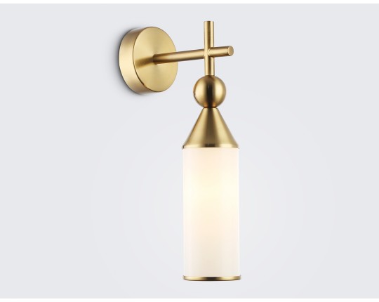  Настенный светильник LH55280 BS/FR латунь/белый матовый E14 max 40W 140*80*310