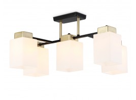  Люстра на штанге со стеклянными плафонами TR303048/5 BK/GD черный/золото E27/5 max 60W 540*480*270