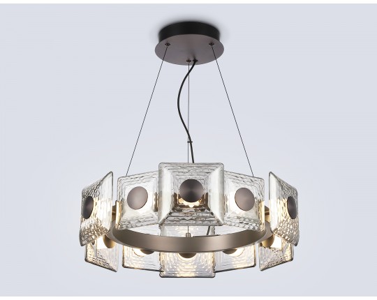  Подвесная светодиодная люстра LH31024 GR/SM серый/дымчатый 56W 3000K D570*150