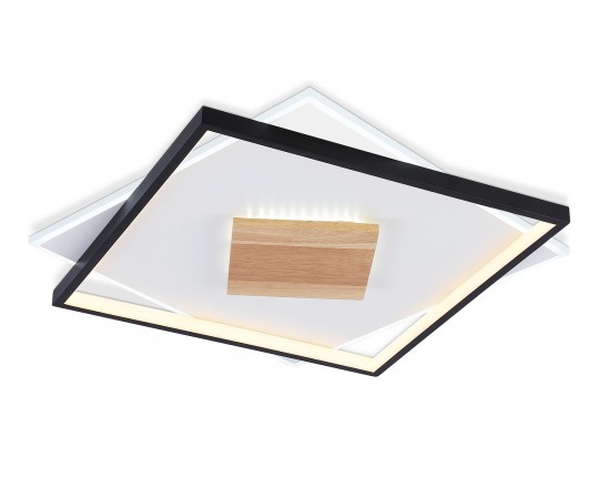  Светильник светодиодный потолочный FL4791 WH/BK/WD белый/черный/дерево 77W 3000-6000K 515*515*50 (без ПДУ)