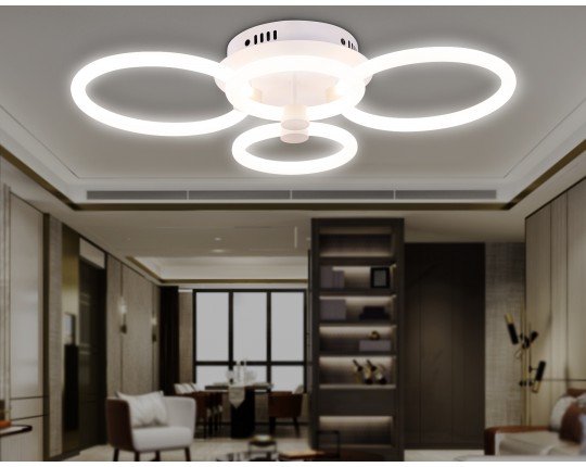  Потолочный светодиодный светильник с пультом FA3811/2+2 WH белый 3000K-6400K 82W 620*420*130 (ПДУ ИК)