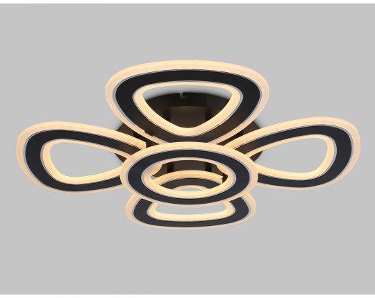  Потолочный светодиодный светильник с пультом FA8926/4+1 BK/CH черный/хром 163W 3000K-6400K 590*590*120 (ПДУ РАДИО 2.4G)