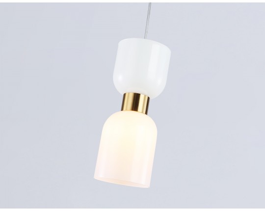  Подвесной светильник LH56091 BS/FR латунь/белый матовый E14 max 60W D120*1500