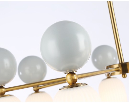  Светильник на штанге LH53106/7 BS/GR/FR латунь/серый/белый матовый G9*7 max 28W D800*800