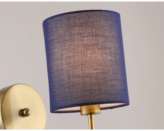  Настенный светильник с абажуром LH71275 BS/DB латунь/темно синий E14 max 40W 225*120*250