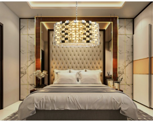  Подвесная люстра с хрусталем LH41009/18 BS/CL латунь/прозрачный E14*18 max 40W D700*320