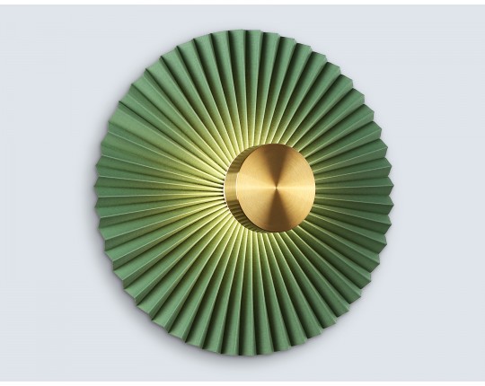  Настенный светодиодный светильник LH72649 BK/GR латунь/зеленый 6W 3000K D300*100