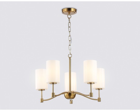  Подвесная люстра LH56051/5 BS/FR латунь/белый матовый E14*5 max 40W D590*950