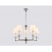  Подвесная люстра с абажурами и хрусталем LH71001/5 BN/WH никель/белый E14*5 max 40W D670*1130