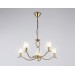  Подвесная люстра со стеклянными плафонами LH57091/5 BS/FR латунь/белый матовый E14/5 max 40W D690*790