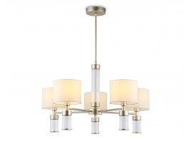  Люстра с абажурами на штанге LH71301/5 CGD/WH золото/белый E14/5 max 40W D680*740