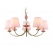  Подвесная люстра с абажуром и декором из керамики LH75024/5 GD/PI золото/розовый E14/5 max 40W D700*780