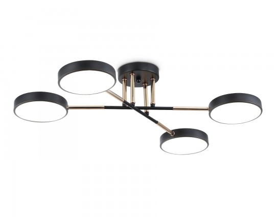  Люстра светодиодная на штанге FL516332/4 BK/FGD черный/золото 72W 3000-6000K 610*410*140 (без ПДУ)