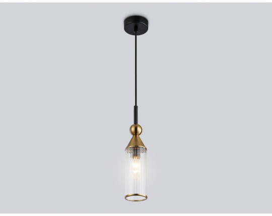  Подвесной светильник LH55251 BK/BS/CL черный/латунь/прозрачный E14 max 40W D65*1500
