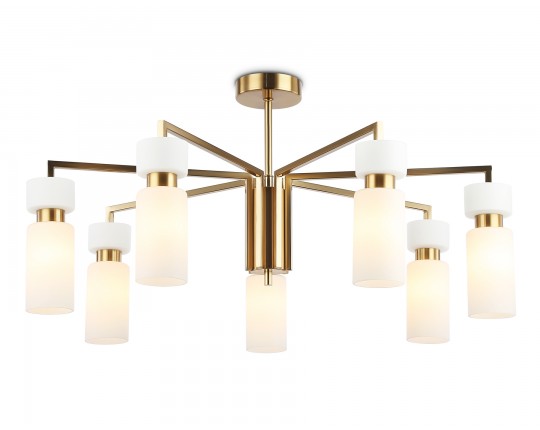  Люстра на штанге LH56126/7 BS/FR латунь/белый матовый E14*7 max 40W D705*350