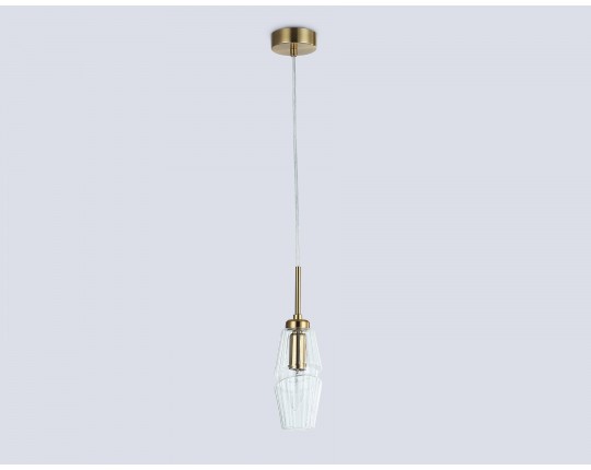  Подвесной светильник LH55208 BS/CL латунь/прозрачный E14 max 40W D80*270