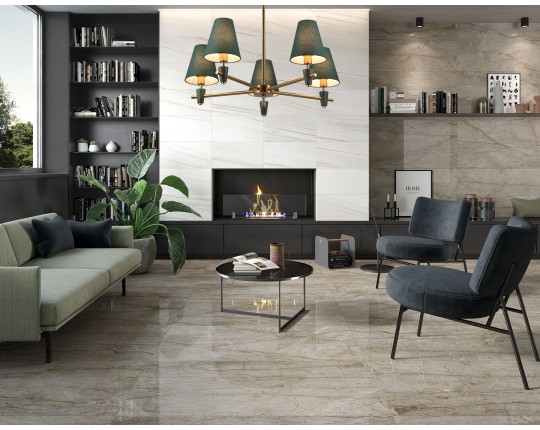  Люстра на штанге с абажурами и мрамором LH75051/5 BS/GN латунь/зеленый E14*5 max 40W D700*580