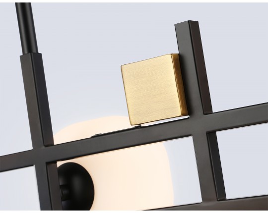 Светильник на штанге LH51017/7 BK/BS/FR черный/латунь/белый матовый G9*7 max 28W 1100*240*300