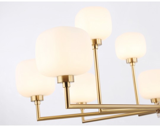 Люстра на штанге с мрамором LH53019/12 BS/FR латунь/белый матовый G9*12 max 40W D910*680