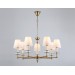 Подвесная люстра с абажурами и хрусталем LH71023/7 BS/WH латунь/белый E14*7 max 40W D820*1130