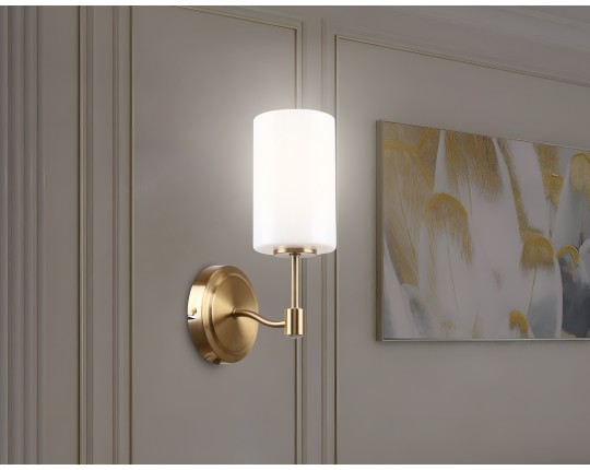  Настенный светильник LH56056 BS/FR латунь/белый матовый E14 max 40W 160*120*280