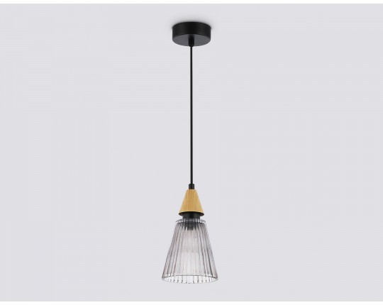  Подвесной светильник LH58111 BK/LW/SM черный/светлое дерево/дымчатый E14 max 40W D110*1500