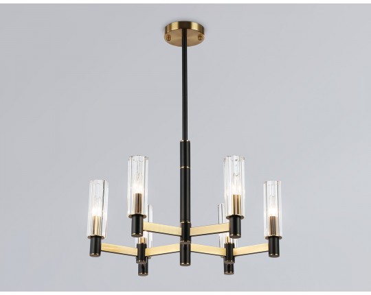  Люстра на штанге LH55511/6 BK/BS/CL черный/латунь/прозрачный E14*6 max 40W D570*760
