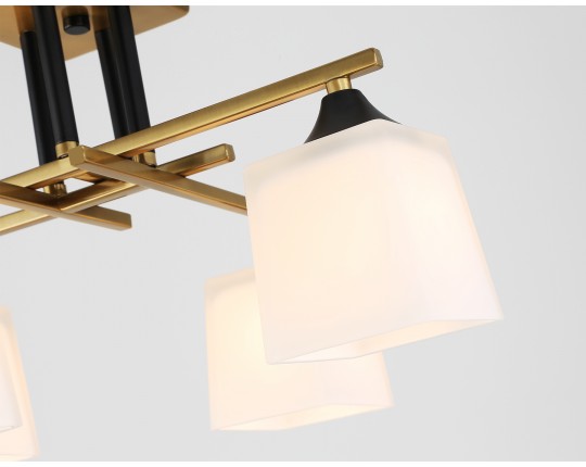  Люстра на штанге со стеклянными плафонами TR303042/4 CP медь E27/4 max 60W 420*420*260