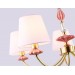  Подвесная люстра с абажуром и декором из керамики LH75024/5 GD/PI золото/розовый E14/5 max 40W D700*780