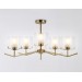  Люстра со стеклянными плафонами на штанге LH57008/6 BS/FR латунь/белый матовый E14/6 max 40W D850*420
